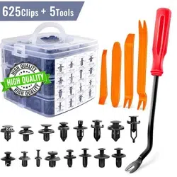 C0182 630Pcs Car Retainer Clips Auto Fasteners Push Trim Clips Pin Rivet Bumper Kit