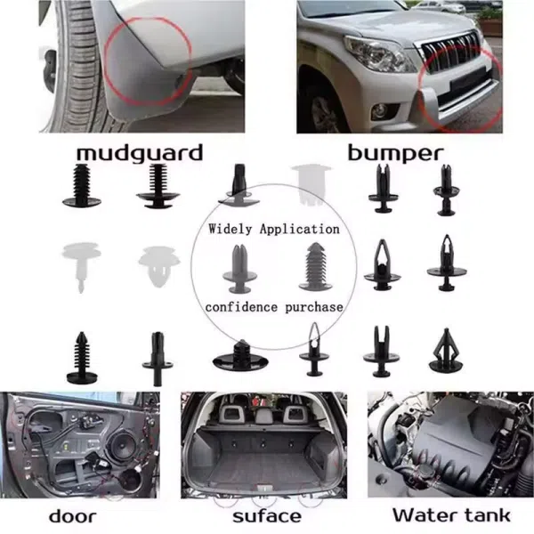 C0136 446Pcs Nylon Car Retainer Clips Auto Fasteners Push Trim Clips Pin Rivet Bumper Kit New Condition Automotive Fasteners