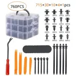 C0710 760Pcs Car Push Retainer Clips -16 Most Popular Sizes Car Door Trim Panel Clips Plastic Push Rivets