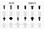 C0604 330Pcs  Car Retainer Clips Auto Fasteners Push Trim Clips Pin Rivet Bumper Kit