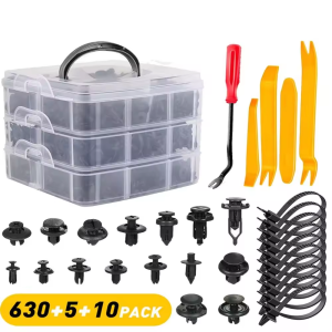C0297 645Pcs Auto Fastener Clip Kit Car Retainer Plastic Fasteners Push Trim Clips Pin Rivet Bumper Condition New Wholesale