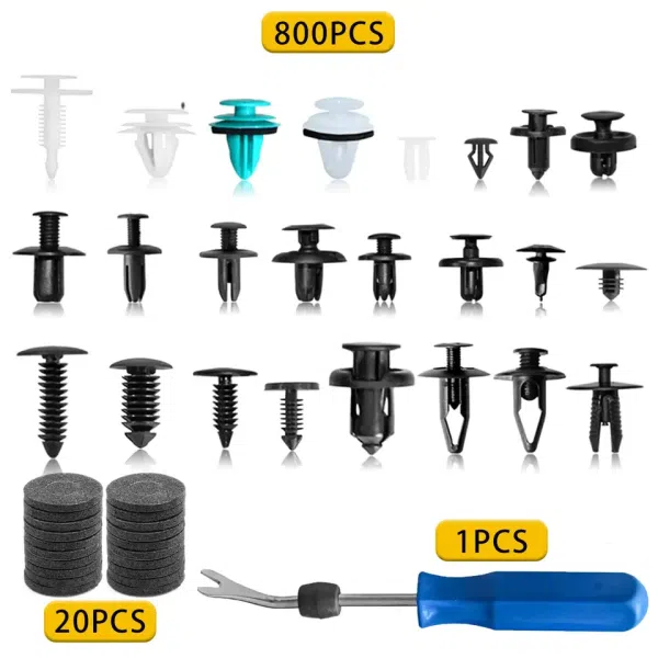 C0370 821Pcs Universal Car Clips Kit Plastic High Quality Car Bumper Fasteners Auto Clips Automotive Push Pin