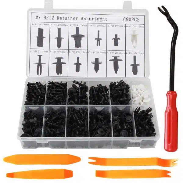 C0138 690Pcs Auto Fastener Clip Car Retainer Kit Door Trim Panel Clips Ford Chrysler Toyota Camry Nissan Mazda Plastic