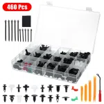 C0600 460 Pcs Car Bodies Inside Fender Bumper Retainer Attachments Clips Plastic Rivets Trim Assortment Kit Screws Panel Closure