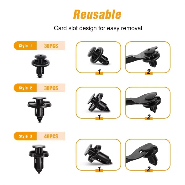 C0415 100Pcs Car Push Retainer Retainer Fasteners Rivets Bumper Clips 90914-0007 90913-0067 90914-0051 Auto Fastener & Clip