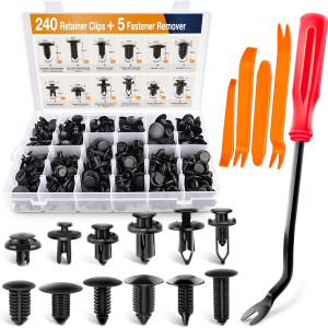 C0321 240Pcs Bumper Retainer Clips Car Plastic Rivets Fasteners Push Retainer Kit Auto Push Pin Rivets Set