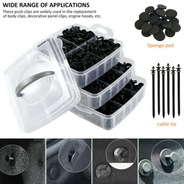 C0427 750Pcs Car Clips Nylon Auto Bumper Fastener Push Retainer Trim Clips Pin Rivet Bumper Clips
