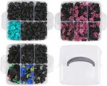 C0329 726Pcs Car Push Plastic Retainer Clips Tailgate Handle Rod Clip with Auto Rivets Fasteners Kit Plastic Push Rivets