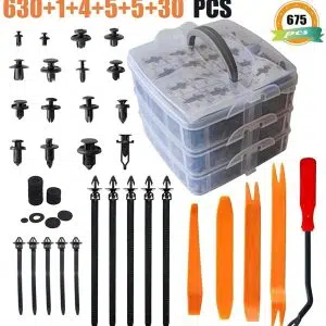 C0175 675Pcs Auto Fastener & Clip Bumper Retainer Plastic Car Rivets Push Pins Automotive Fender Clips Door Panel Trim Clips Kit