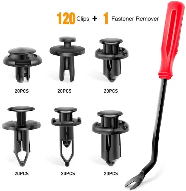 C0016 120Pcs Car Retainer 6.3mm 8mm 9mm 10mm Expansion Screws Replacement Kit Bumper Clips Push Retainer Rivet Clips