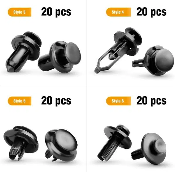 C0016 120Pcs Car Retainer 6.3mm 8mm 9mm 10mm Expansion Screws Replacement Kit Bumper Clips Push Retainer Rivet Clips
