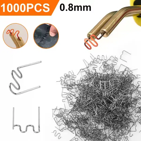 1000Pcs 0.8mm Hot Staples Plastic Welding Wave Stapler for Car Bumper Repair Kit