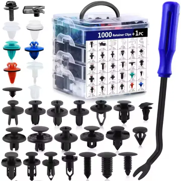 1001Pcs Car Push Retainer Clips 30 Sizes Fasteners Automotive Plastic Clips Auto Push Pin Rivets Set with Blue Fastener Remover