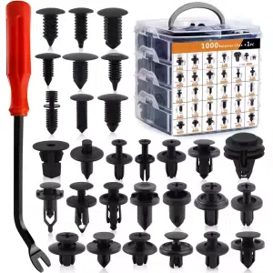 1001Pcs Car Bumper Clips Shield Retainer Clips Plastic Rivets Automotive Push Pins Assortment Xmas Tree Fasteners Kit