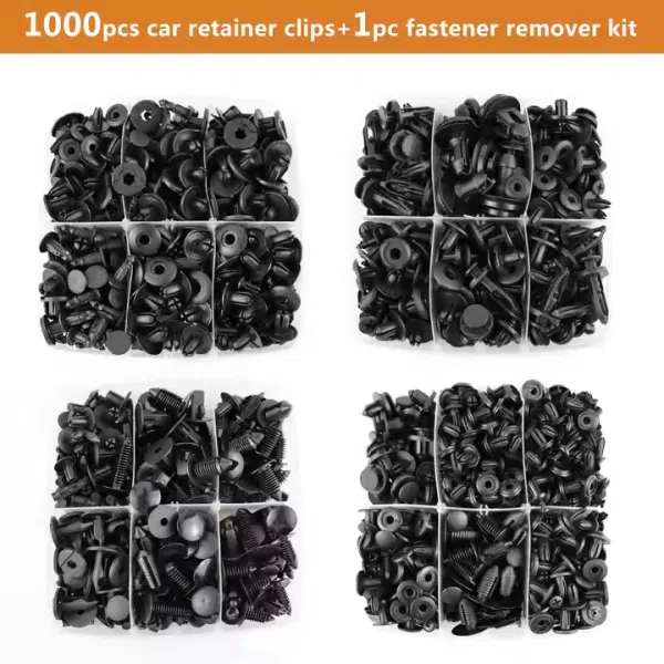 1001Pcs Car Bumper Clips Shield Retainer Clips Plastic Rivets Automotive Push Pins Assortment Xmas Tree Fasteners Kit