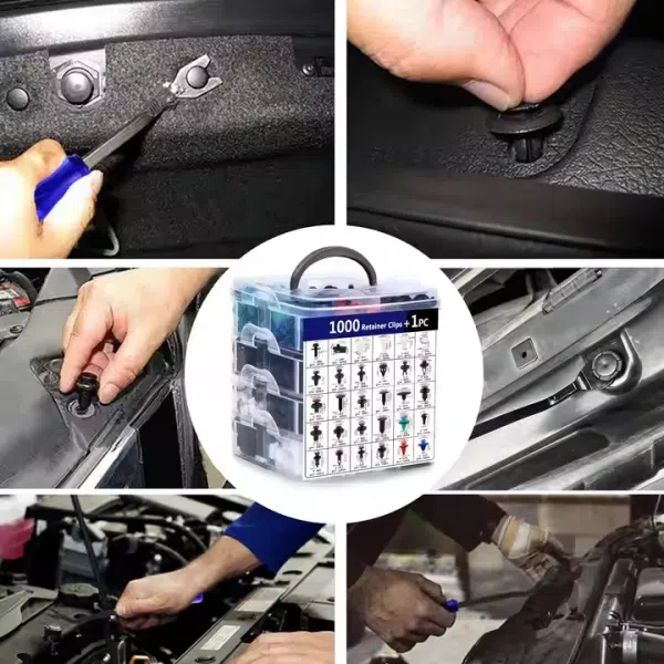 1001Pcs Car Push Retainer Clips 30 Sizes Fasteners Automotive Plastic Clips Auto Push Pin Rivets Set with Blue Fastener Remover