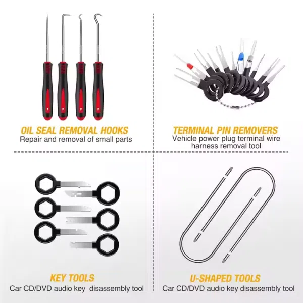 102Pcs Trim Removal Tool Set Panel Fastener Clips Removal Automotive Plastic Upholstery Pliers Removal Install Car Tool