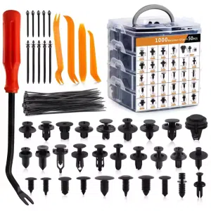 1050Pcs Car Clips Bumper Clips Shield Retainer Clips Plastic Rivets Automotive Push Pins Assortment Xmas Tree Fasteners Kit