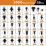 1050Pcs Car Clips Bumper Clips Shield Retainer Clips Plastic Rivets Automotive Push Pins Assortment Xmas Tree Fasteners Kit