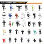 1125Pcs New Car Bumper Retainer Clips 26 Sizes Plastic Push Rivets Fastener for Fender Door Trim Panel Clip Set