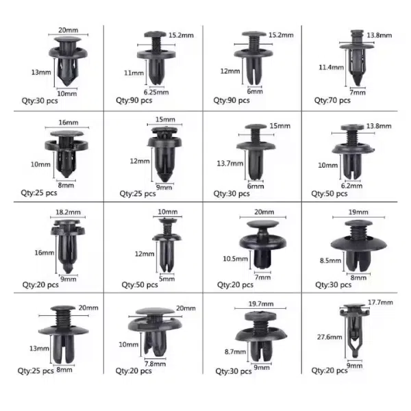 1126Pcs Car Clips Push Retainer Bumper Fastener Auto Panel Push Plastic Fastener Kit Bumper Clips
