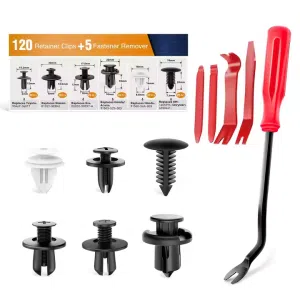 120Pcs Car Bumper Push Retainer Clips & Nylon Fasteners Rivet Kit 6mm 7.6mm 8mm 8.8mm 10mm Door Trim Panel Clips