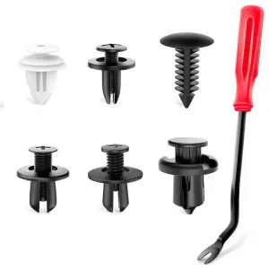 120Pcs Car Bumper Push Retainer Clips & Nylon Fasteners Rivet Kit 6mm 7.6mm 8mm 8.8mm 10mm Door Trim Panel Clips