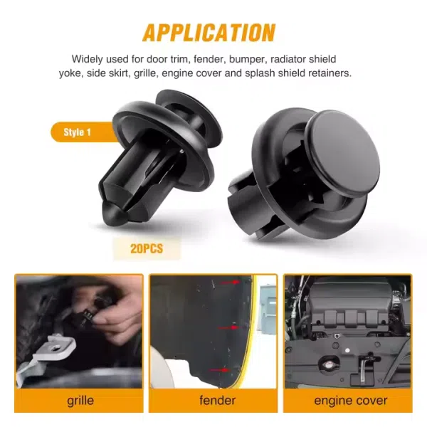 120Pcs Car Bumper Push Retainer Clips & Nylon Fasteners Rivet Kit 6mm 7.6mm 8mm 8.8mm 10mm Door Trim Panel Clips