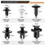 120Pcs Car Bumper Push Retainer Clips & Nylon Fasteners Rivet Kit 6mm 7.6mm 8mm 8.8mm 10mm Door Trim Panel Clips