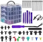 1211Pcs Automotive Clips Universal Auto 22 Black Plastic Rivets Fastener Fender Door Panel