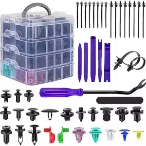 1211Pcs Automotive Clips Universal Auto 22 Black Plastic Rivets Fastener Fender Door Panel
