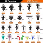 1211Pcs Automotive Clips Universal Auto 22 Black Plastic Rivets Fastener Fender Door Panel