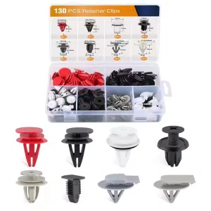 130Pcs Body Interior and Exterior Retainer Fastener Clip Rocker Moulding Clip W/Sealer for Mini Cooper 51-71-7-127-742 13-1-480