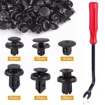 131Pcs 6 in 1 Car Clips 90682-SEA-003 Front Bumper Clips Bumper Fastener 91512-SX0-003, Push-Type Plastic Rivet 91505-S9A-003