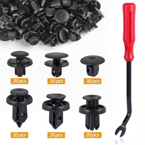 131Pcs 6 in 1 Car Clips 90682-SEA-003 Front Bumper Clips Bumper Fastener 91512-SX0-003, Push-Type Plastic Rivet 91505-S9A-003