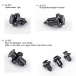 131Pcs 6 in 1 Car Clips 90682-SEA-003 Front Bumper Clips Bumper Fastener 91512-SX0-003, Push-Type Plastic Rivet 91505-S9A-003
