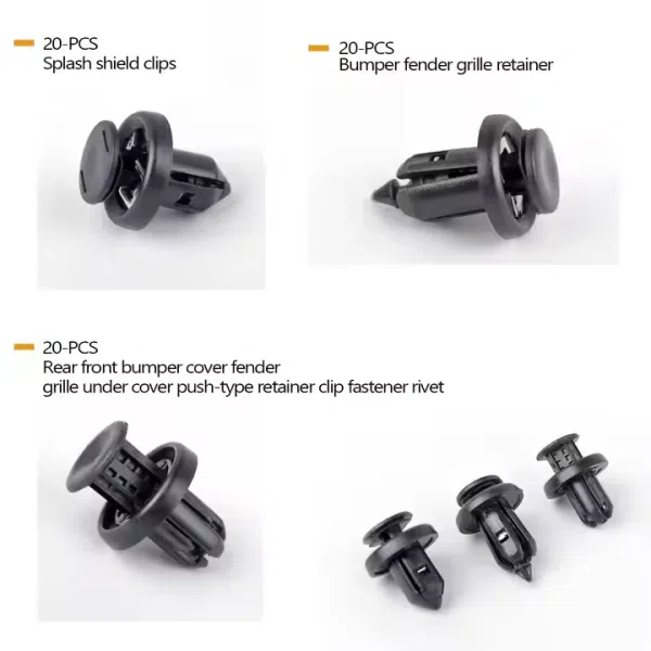 131Pcs 6 in 1 Car Clips 90682-SEA-003 Front Bumper Clips Bumper Fastener 91512-SX0-003, Push-Type Plastic Rivet 91505-S9A-003