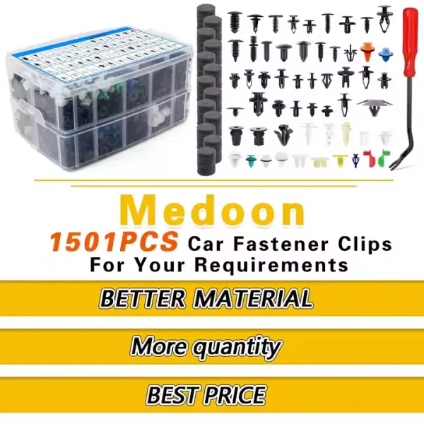 1501 Pcs Car Retainer Clips 55 Sizes Car Panel Trim Clips Kits, Auto Push Fasteners