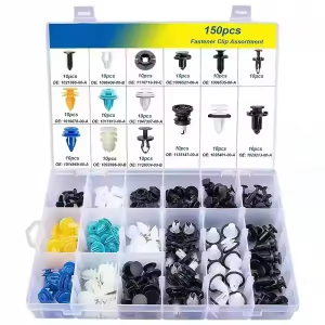 150pcs Boxed Car Clip Bumper Clips Plastic Riveter Bumper Fastener Set Buckle Push Retainer