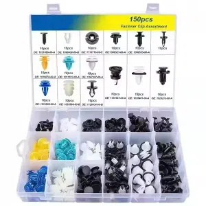150pcs Boxed Car Clip Bumper Clips Plastic Riveter Bumper Fastener Set Buckle Push Retainer