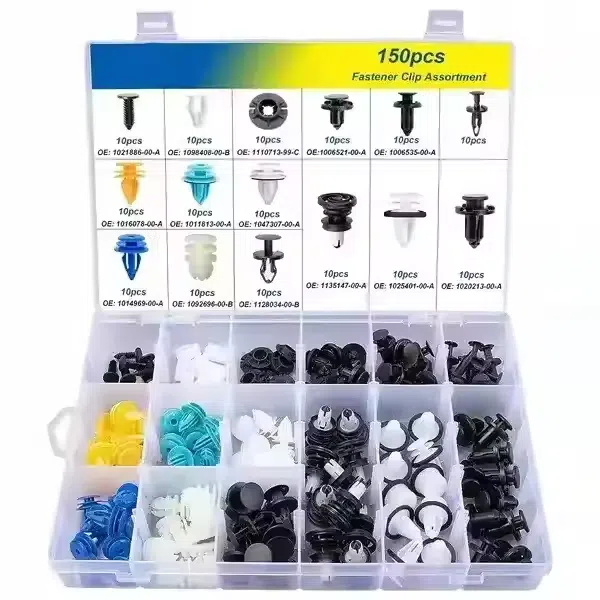 150pcs Boxed Car Clip Bumper Clips Plastic Riveter Bumper Fastener Set Buckle Push Retainer