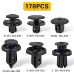170Pcs Car Retainer Clips 6 Size Fender Bumper Fasteners