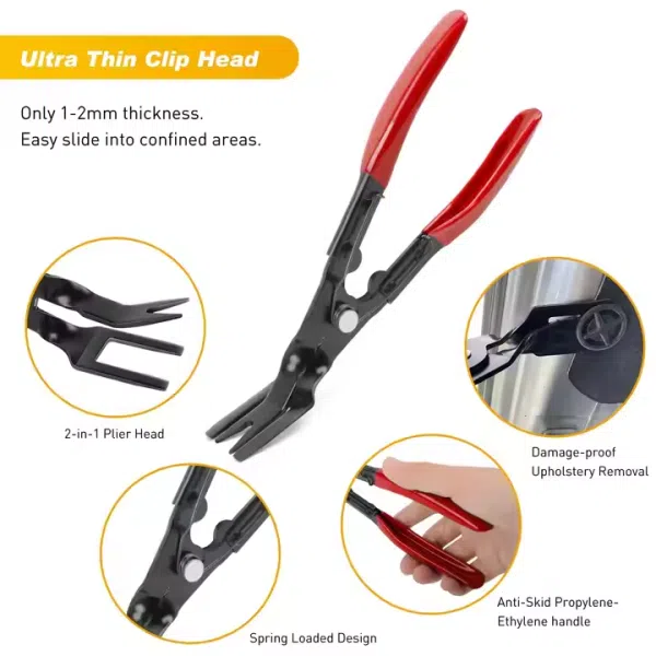 19Pcs Trim Removal Tool Set Panel Fastener Clips Removal Automotive Plastic Upholstery Pliers Removal Install Car Tool