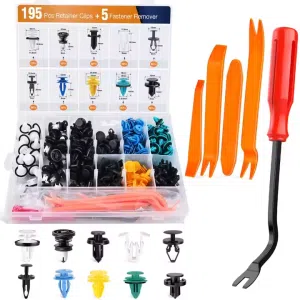 200Pcs Car Plastic Rivets Fasteners Push Retainer Kit Auto Push Pin Rivets for Tes La Body  Retainer Fastener Clip