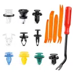 200Pcs Car Plastic Rivets Fasteners Push Retainer Kit Auto Push Pin Rivets for Tes La Body  Retainer Fastener Clip