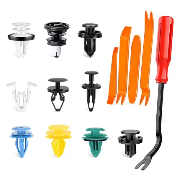 200Pcs Car Plastic Rivets Fasteners Push Retainer Kit Auto Push Pin Rivets for Tes La Body  Retainer Fastener Clip