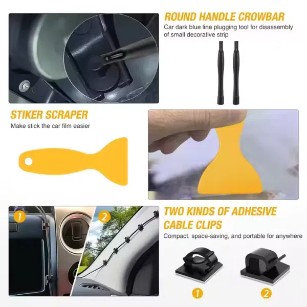 200Pcs Trim Removal Tool Push Pin Bumper Retainer Clip Set Fastener Terminal Remover Tool Adhesive Cable Clip Crowbar Kit Pliers