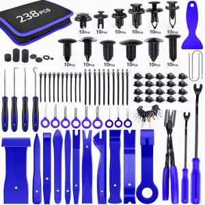 238Pcs Trim Removal Tool Auto Push Pin Bumper Retainer Clip Set Fastener Terminal Remover Pry Kit Car Panel Radio Removal Pliers