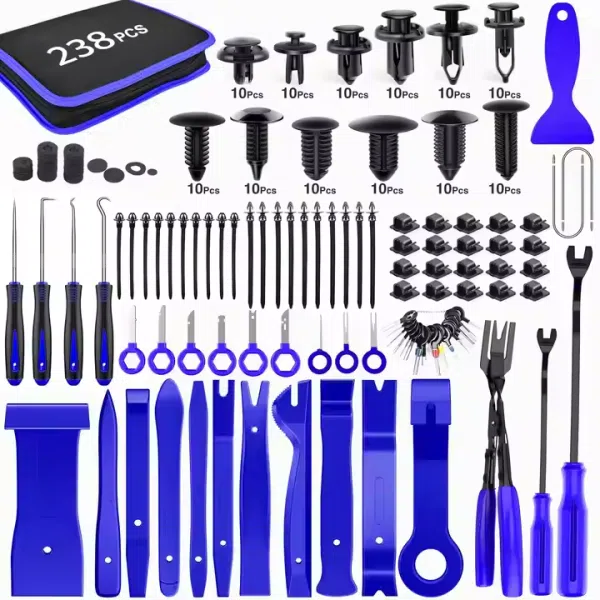 238Pcs Trim Removal Tool Auto Push Pin Bumper Retainer Clip Set Fastener Terminal Remover Pry Kit Car Panel Radio Removal Pliers
