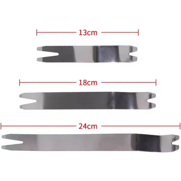 3Pcs Car stainless steel audio panel disassembly tool clip screwdriver metal pry plate pry nail tool plastic button screwdriver
